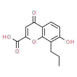 ChemSpider 2D Image | 7-Hydroxy-4-oxo-8-propyl-4H-chromene-2-carboxylic acid | C13H12O5
