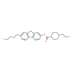 ChemSpider 2D Image | 7-Pentyl-9H-fluoren-2-yl 4-propylcyclohexanecarboxylate | C28H36O2