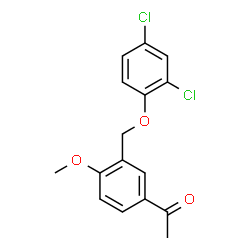 ChemSpider 2D Image | 1-{3-[(2,4-Dichlorophenoxy)methyl]-4-methoxyphenyl}ethanone | C16H14Cl2O3