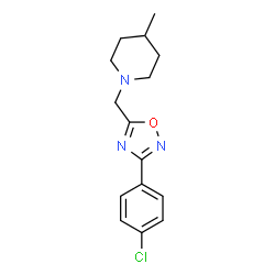 ChemSpider 2D Image | 3-(4-chlorophenyl)-5-[(4-methylpiperidino)methyl]-1,2,4-oxadiazole | C15H18ClN3O
