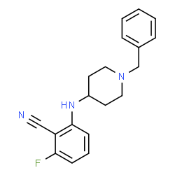 ChemSpider 2D Image | 2-[(1-benzyl-4-piperidyl)amino]-6-fluorobenzonitrile | C19H20FN3