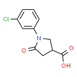 ChemSpider 2D Image | 1-(3-Chlorophenyl)-2-oxopyrrolidine-4-carboxylic acid | C11H10ClNO3