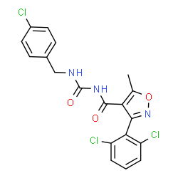 ChemSpider 2D Image | N-(4-chlorobenzyl)-N'-{[3-(2,6-dichlorophenyl)-5-methylisoxazol-4-yl]carbonyl}urea | C19H14Cl3N3O3