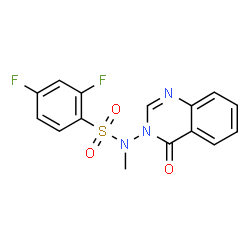ChemSpider 2D Image | 2,4-Difluoro-N-methyl-N-(4-oxo-3(4H)-quinazolinyl)benzenesulfonamide | C15H11F2N3O3S
