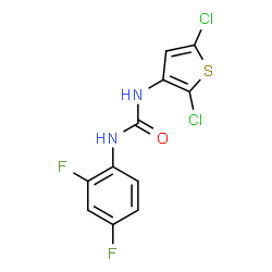 ChemSpider 2D Image | 1-(2,5-Dichloro-3-thienyl)-3-(2,4-difluorophenyl)urea | C11H6Cl2F2N2OS