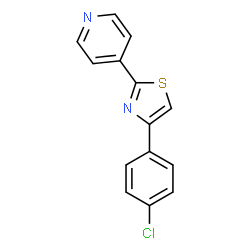 ChemSpider 2D Image | 4-[4-(4-Chloro-phenyl)-thiazol-2-yl]-pyridine | C14H9ClN2S
