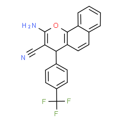 ChemSpider 2D Image | 2-Amino-4-[4-(trifluoromethyl)phenyl]-4H-benzo[h]chromene-3-carbonitrile | C21H13F3N2O