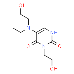 ChemSpider 2D Image | 5-[Ethyl(2-hydroxyethyl)amino]-3-(2-hydroxyethyl)-2,4(1H,3H)-pyrimidinedione | C10H17N3O4