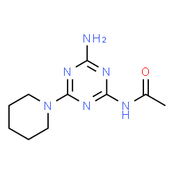 ChemSpider 2D Image | N1-(4-amino-6-piperidino-1,3,5-triazin-2-yl)acetamide | C10H16N6O