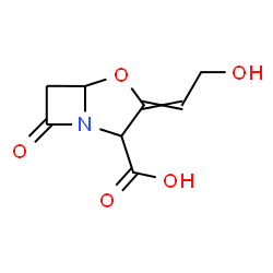 ChemSpider 2D Image | 3-(2-Hydroxyethylidene)-7-oxo-4-oxa-1-azabicyclo[3.2.0]heptane-2-carboxylic acid | C8H9NO5