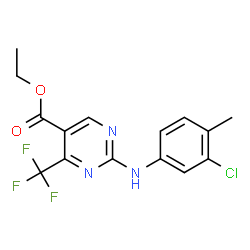 ChemSpider 2D Image | ethyl 2-(3-chloro-4-methylanilino)-4-(trifluoromethyl)-5-pyrimidinecarboxylate | C15H13ClF3N3O2