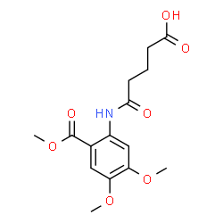 ChemSpider 2D Image | 5-[4,5-dimethoxy-2-(methoxycarbonyl)anilino]-5-oxopentanoic acid | C15H19NO7