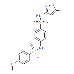 ChemSpider 2D Image | 4-Methoxy-N-{4-[(5-methyl-1,2-oxazol-3-yl)sulfamoyl]phenyl}benzenesulfonamide | C17H17N3O6S2