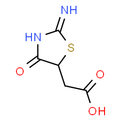 ChemSpider 2D Image | 2-(2-Imino-4-oxothiazolidin-5-yl)acetic acid | C5H6N2O3S