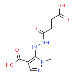 ChemSpider 2D Image | 5-[2-(3-Carboxypropanoyl)hydrazino]-1-methyl-1H-pyrazole-4-carboxylic acid | C9H12N4O5