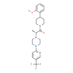 ChemSpider 2D Image | (2R)-1-[4-(2-methoxyphenyl)piperidino]-2-{4-[5-(trifluoromethyl)pyridin-2-yl]piperazino}propan-1-one | C25H31F3N4O2