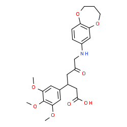 ChemSpider 2D Image | 6-(3,4-Dihydro-2H-1,5-benzodioxepin-7-ylamino)-5-oxo-3-(3,4,5-trimethoxyphenyl)hexanoic acid | C24H29NO8