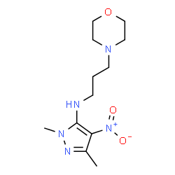 ChemSpider 2D Image | 1,3-dimethyl-N-(3-morpholinopropyl)-4-nitro-1H-pyrazol-5-amine | C12H21N5O3