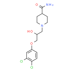 ChemSpider 2D Image | 1-[3-(3,4-Dichlorophenoxy)-2-hydroxypropyl]-4-piperidinecarboxamide | C15H20Cl2N2O3
