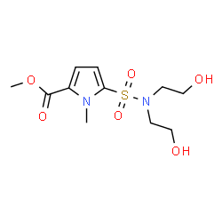 ChemSpider 2D Image | Methyl 5-[bis(2-hydroxyethyl)sulfamoyl]-1-methyl-1H-pyrrole-2-carboxylate | C11H18N2O6S