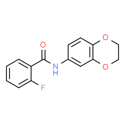 ChemSpider 2D Image | N-(2,3-Dihydro-1,4-benzodioxin-6-yl)-2-fluorobenzamide | C15H12FNO3