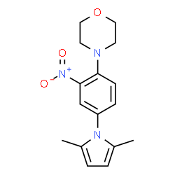 ChemSpider 2D Image | 4-[4-(2,5-Dimethyl-1H-pyrrol-1-yl)-2-nitrophenyl]morpholine | C16H19N3O3