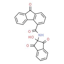 ChemSpider 2D Image | N-(2-Hydroxy-1,3-dioxo-2,3-dihydro-1H-inden-2-yl)-9-oxo-9H-fluorene-4-carboxamide | C23H13NO5