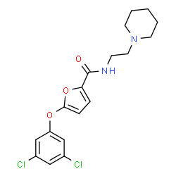 ChemSpider 2D Image | 5-(3,5-dichlorophenoxy)-N-(2-piperidinoethyl)-2-furamide | C18H20Cl2N2O3