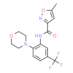 ChemSpider 2D Image | 5-methyl-N-[2-morpholino-5-(trifluoromethyl)phenyl]-3-isoxazolecarboxamide | C16H16F3N3O3