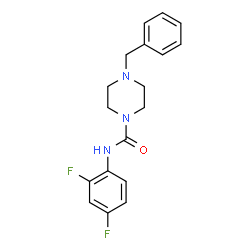 ChemSpider 2D Image | 4-Benzyl-N-(2,4-difluorophenyl)-1-piperazinecarboxamide | C18H19F2N3O