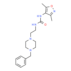 ChemSpider 2D Image | N-[2-(4-benzylpiperazino)ethyl]-N'-(3,5-dimethyl-4-isoxazolyl)urea | C19H27N5O2