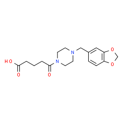 ChemSpider 2D Image | 5-[4-(1,3-benzodioxol-5-ylmethyl)piperazino]-5-oxopentanoic acid | C17H22N2O5
