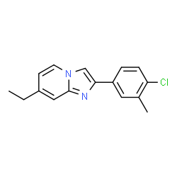ChemSpider 2D Image | 2-(4-Chloro-3-methylphenyl)-7-ethylimidazo[1,2-a]pyridine | C16H15ClN2