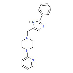 ChemSpider 2D Image | 1-[(2-Phenyl-1H-imidazol-5-yl)methyl]-4-(2-pyridinyl)piperazine | C19H21N5