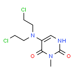 ChemSpider 2D Image | 5-[Bis(2-chloroethyl)amino]-3-methyl-2,4(1H,3H)-pyrimidinedione | C9H13Cl2N3O2
