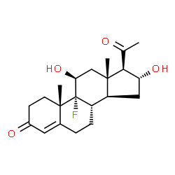 ChemSpider 2D Image | 9-Fluoro-11beta,16alpha-dihydroxypregn-4-ene-3,20-dione | C21H29FO4