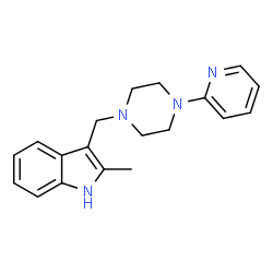 ChemSpider 2D Image | 2-methyl-3-{[4-(2-pyridinyl)piperazino]methyl}-1H-indole | C19H22N4