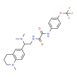 ChemSpider 2D Image | N-[2-(Dimethylamino)-2-(1-methyl-1,2,3,4-tetrahydro-6-quinolinyl)ethyl]-N'-[4-(trifluoromethoxy)phenyl]ethanediamide | C23H27F3N4O3