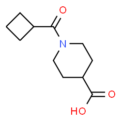 ChemSpider 2D Image | 1-Cyclobutanecarbonylpiperidine-4-carboxylic acid | C11H17NO3