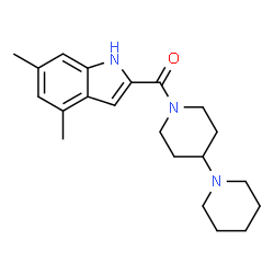 ChemSpider 2D Image | 1,4'-Bipiperidin-1'-yl(4,6-dimethyl-1H-indol-2-yl)methanone | C21H29N3O