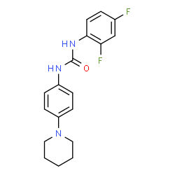 ChemSpider 2D Image | N-(2,4-difluorophenyl)-N'-(4-piperidinophenyl)urea | C18H19F2N3O