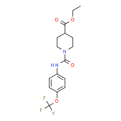 ChemSpider 2D Image | ethyl 1-{[4-(trifluoromethoxy)anilino]carbonyl}-4-piperidinecarboxylate | C16H19F3N2O4