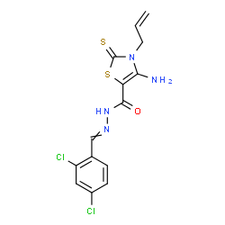 ChemSpider 2D Image | 3-Allyl-4-amino-N'-(2,4-dichlorobenzylidene)-2-thioxo-2,3-dihydro-1,3-thiazole-5-carbohydrazide | C14H12Cl2N4OS2
