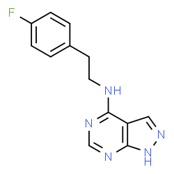ChemSpider 2D Image | N-[2-(4-Fluorophenyl)ethyl]-1H-pyrazolo[3,4-d]pyrimidin-4-amine | C13H12FN5
