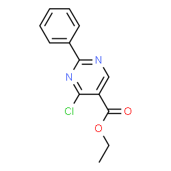 ChemSpider 2D Image | Ethyl 4-chloro-2-phenyl-5-pyrimidinecarboxylate | C13H11ClN2O2