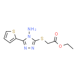 ChemSpider 2D Image | 4-Amino-3-(ethoxycarbonylmethylthio)-5-(2-thienyl)-4H-1,2,4-triazole | C10H12N4O2S2