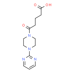 ChemSpider 2D Image | 5-oxo-5-[4-(2-pyrimidinyl)piperazino]pentanoic acid | C13H18N4O3