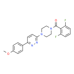 ChemSpider 2D Image | (2,6-Difluorophenyl){4-[6-(4-methoxyphenyl)-3-pyridazinyl]-1-piperazinyl}methanone | C22H20F2N4O2