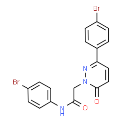 ChemSpider 2D Image | N-(4-Bromophenyl)-2-[3-(4-bromophenyl)-6-oxo-1(6H)-pyridazinyl]acetamide | C18H13Br2N3O2