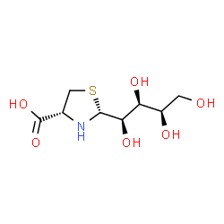 ChemSpider 2D Image | (2R,4R)-2-[(1R,2S,3R)-1,2,3,4-Tetrahydroxybutyl]-1,3-thiazolidine-4-carboxylic acid | C8H15NO6S